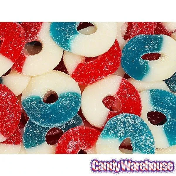 Albanese Freedom Rings Red, White & Blue Gummy Rings: 4.5LB Bag - Image 2