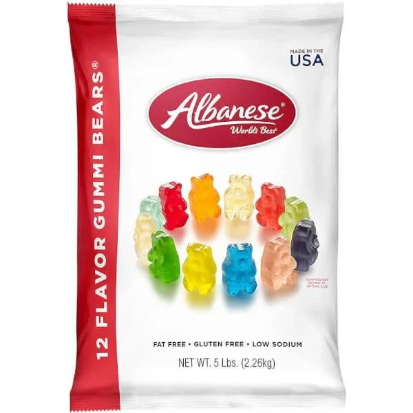 Albanese Gourmet 12-Flavors Gummy Bears: 5LB Bag - Image 2