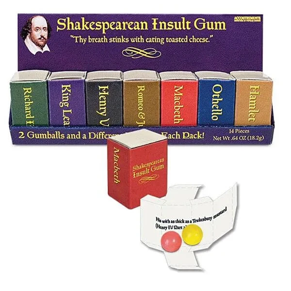 Archie McPhee Shakespearean Insult Gum Packs: 7-Piece Set - Image 2