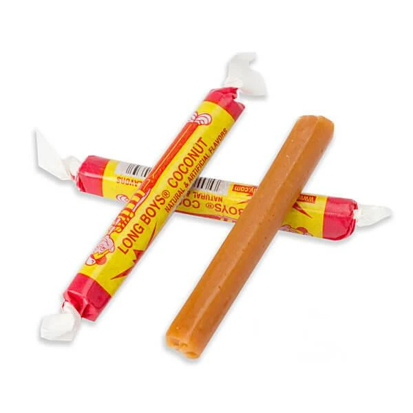 Atkinson Coconut Long Boys Candy: 48-Piece Display