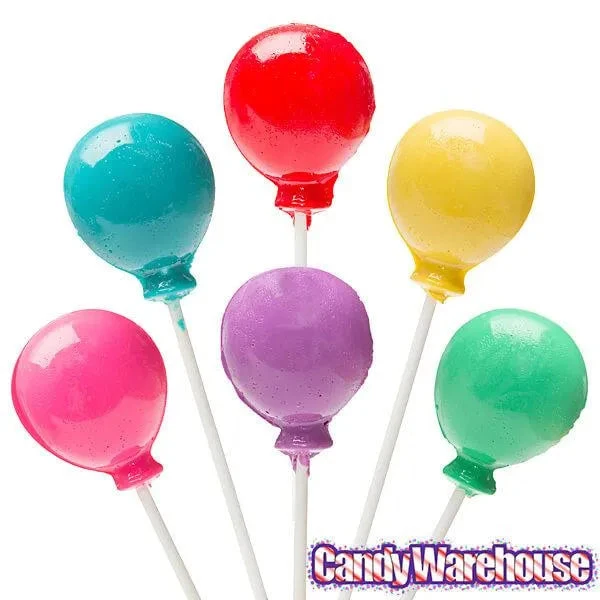 Balloons Hard Candy Lollipops: 12-Piece Pack - Image 3