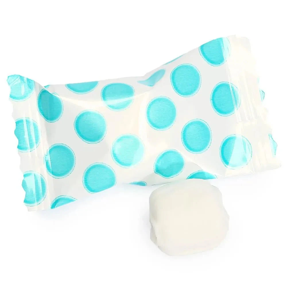 Blue Polka Dots Wrapped Butter Mint Creams: 300-Piece Case