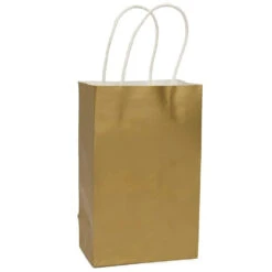Candy Bags With Handles - Gold: 12-Piece Pack