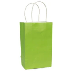 Candy Bags With Handles - Lime Green: 12-Piece Pack