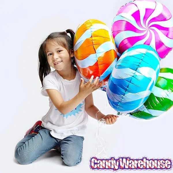 Candy Swirl Foil Balloon - Pink: 18-Inch - Image 2