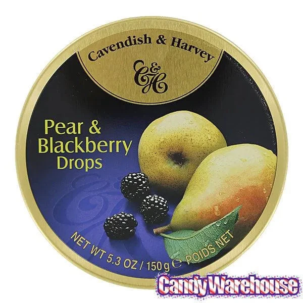 Cavendish & Harvey Hard Candy Drops Tins - Pear & Blackberry: 12-Piece Box - Image 3