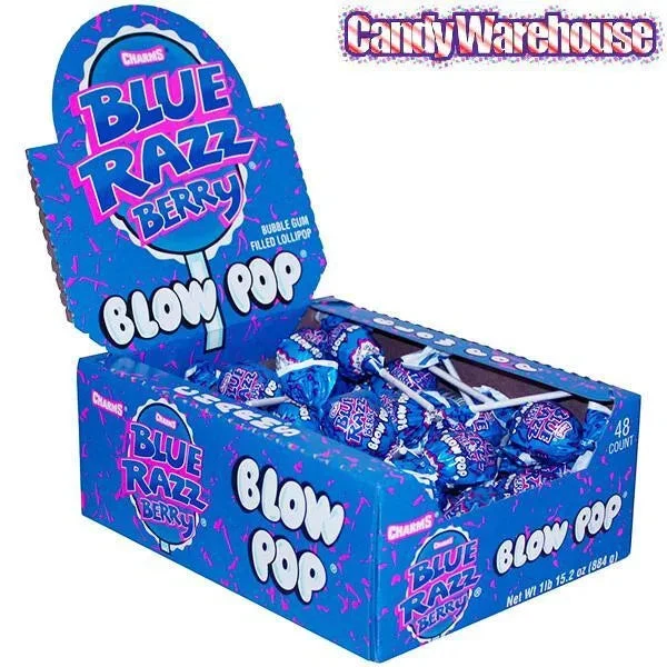 Charms Blow Pops - Blue Razzberry: 48-Piece Box - Image 2