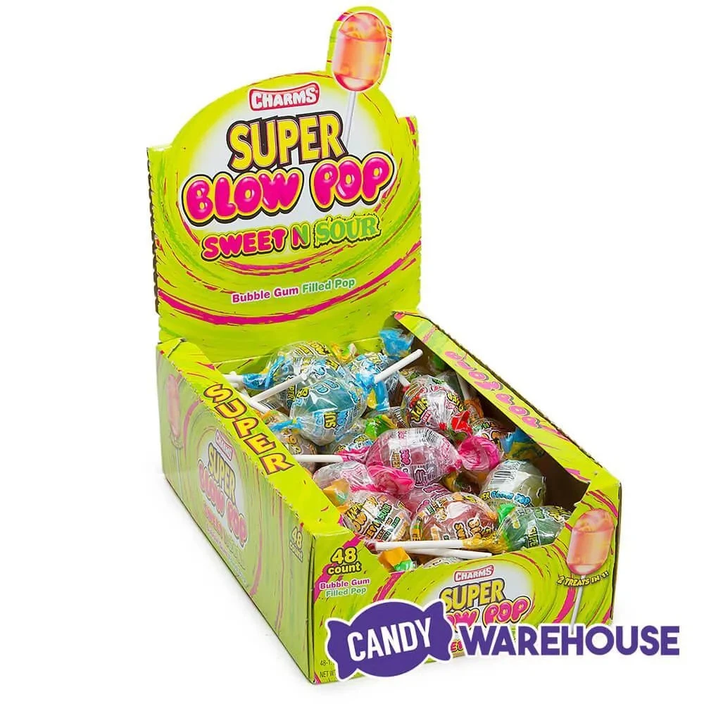 Charms Super Blow Pops Sweet N Sour Assortment: 48-Piece Box - Image 2