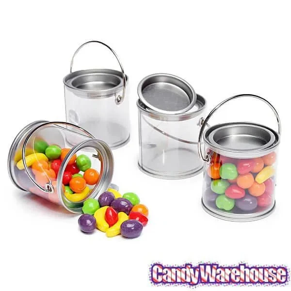 Clear Candy Pail With Metal Lid - 4-Ounce: 6-Piece Set - Image 2