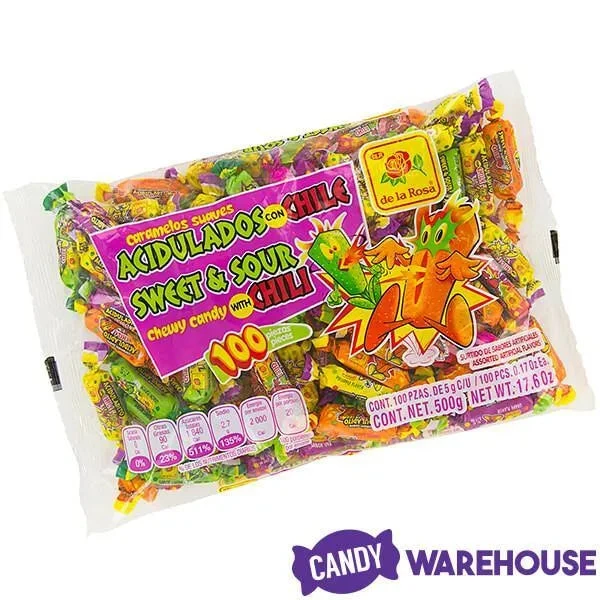 De La Rosa Acidulados Con Chile Chewy Candy: 100-Piece Bag - Image 2