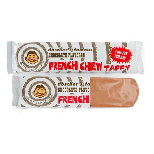 Doscher's French Chew Taffy Bars - Chocolate: 24-Piece Box