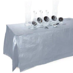 Fitted Table Cover For Standard 6-Foot Rectangular Table - Silver