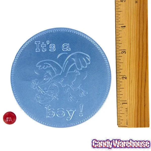 Fort Knox It's A Boy Foiled Milk Chocolate 4-Inch Medallions: 20-Piece Box - Image 2