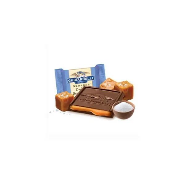 Ghirardelli Dark Chocolate Squares With Sea Salt Caramel Filling 5-Ounce Bags: 6-Piece Box - Image 2