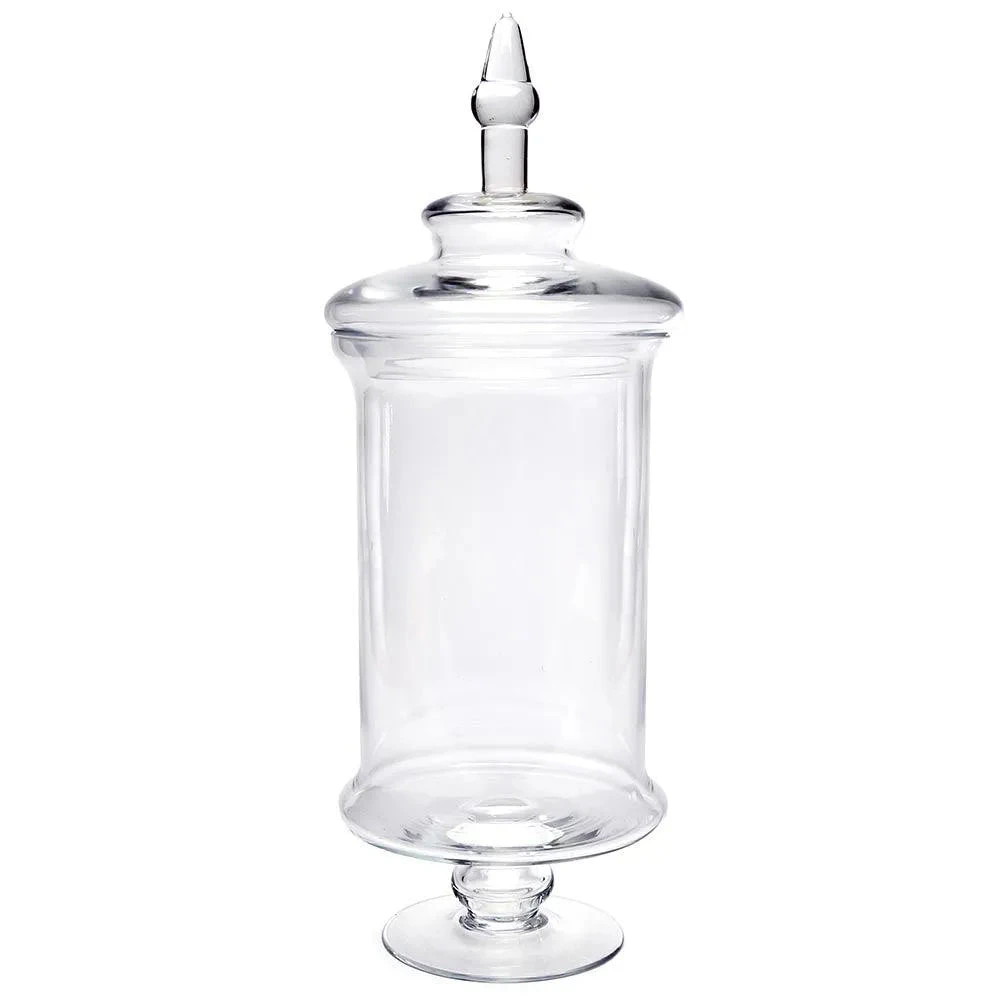 Glass Candy Jar With Lid - Cylindrical: 21-Inch