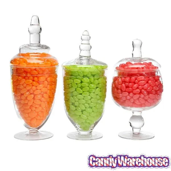 Glass Candy Jars With Lids - 6-Inch: 3-Piece Set - Image 3