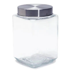 Glass Square Candy Jar With Lid - Large