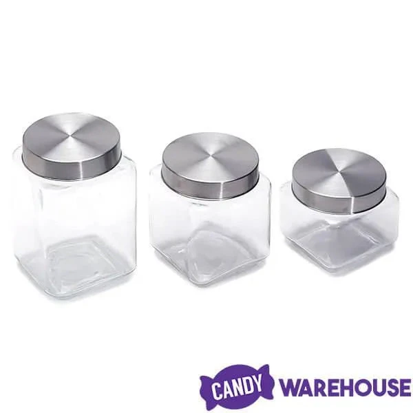 Glass Square Candy Jar With Lid - Large - Image 2