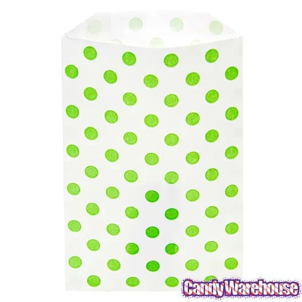 Green Polka Dot Candy Bags: 25-Piece Pack - Image 2