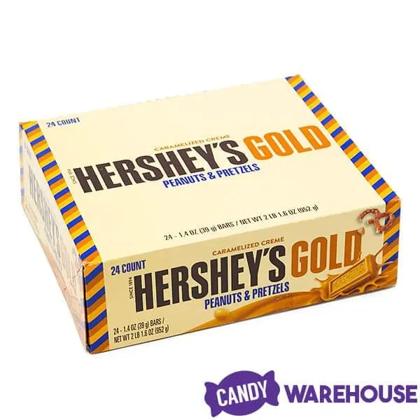 Hershey's Gold With Peanuts And Pretzels Candy Bars: 24-Piece Box - Image 2