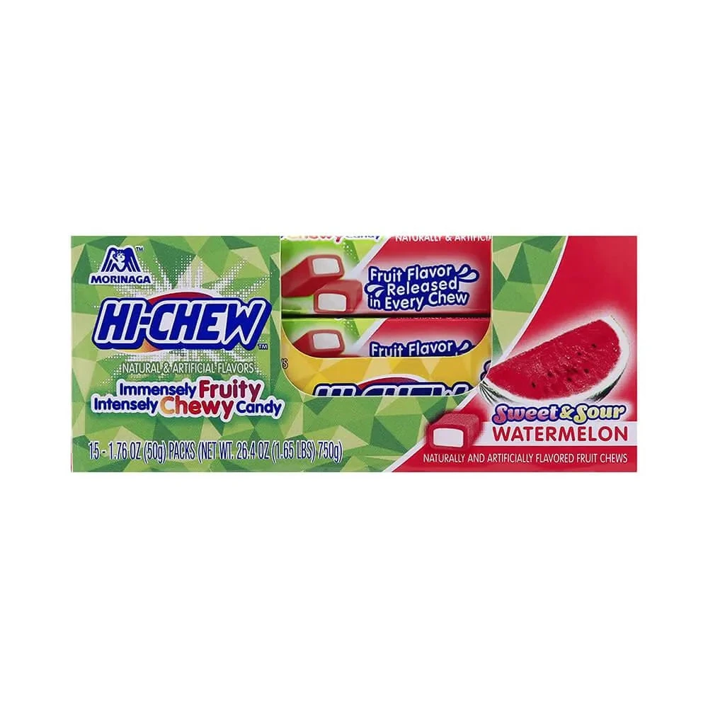 Hi-Chew Fruit Chews 10-Piece Candy Packs - Watermelon: 15-Piece Box - Image 3