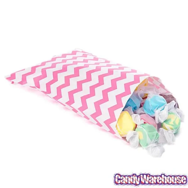 Hot Pink Chevron Stripe Candy Bags: 25-Piece Pack - Image 4