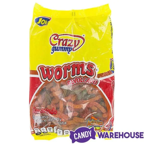 Jovy Crazy Gummy Worms Revolcado Tamarindo Candy: 5LB Bag - Image 2