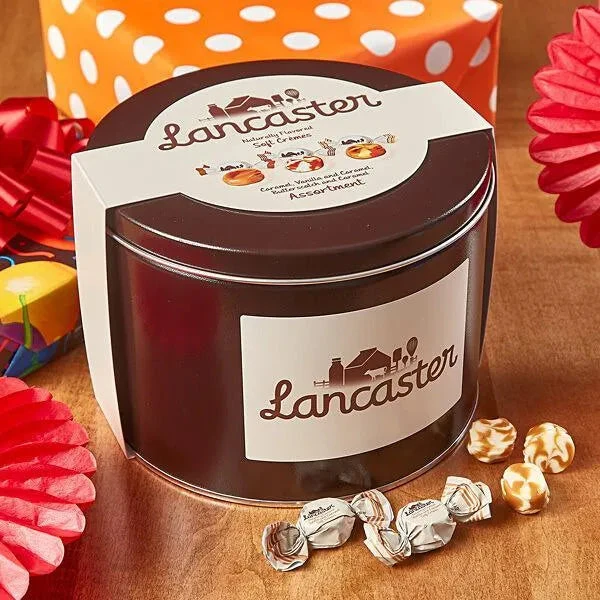 Lancaster Soft Cremes - Caramel, Vanilla, And Butterscotch - Caramel Candy: 2.5LB Gift Tin - Image 4