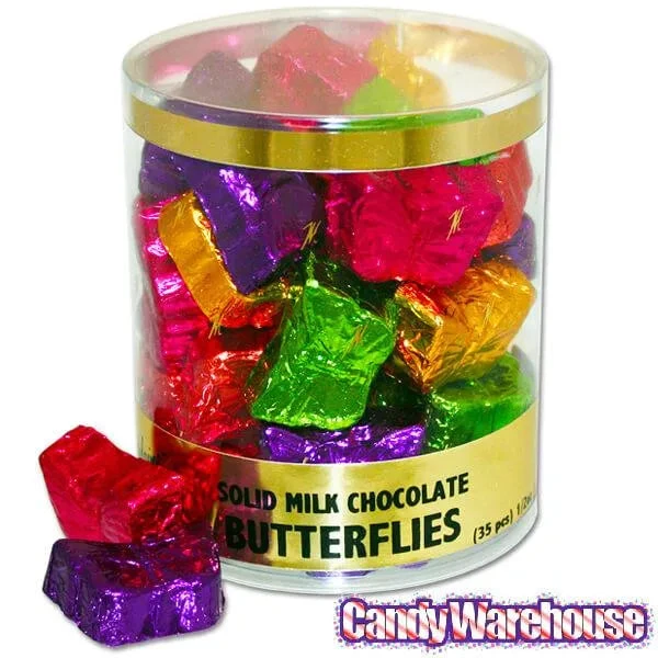 Madelaine Foiled Milk Chocolate Butterfly Candy: 35-Piece Tub - Image 2