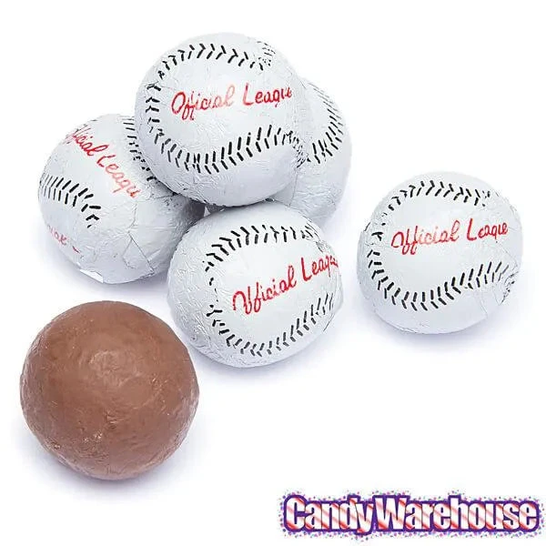 Madelaine Foiled Milk Chocolate Sports Balls 2-Ounce Mesh Bags - Baseball: 24-Piece Tub - Image 4