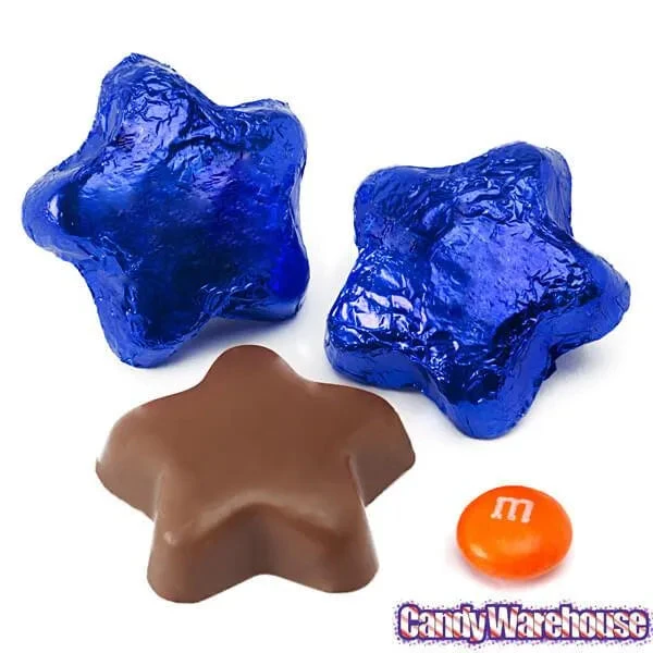 Madelaine Foiled Milk Chocolate Stars - Blue: 5LB Bag - Image 2
