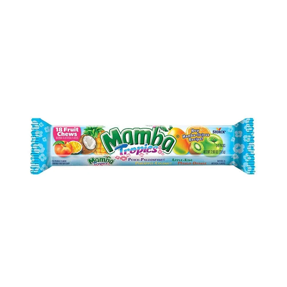 Mamba Fruit Chews Candy Bars - Tropics : 24-Piece Box - Image 2