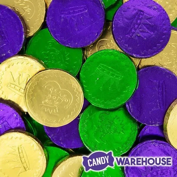Mardi Gras Chocolate Coins Candy: 60-Piece Bag - Image 3