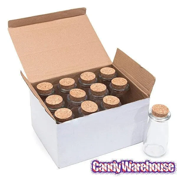 Mini Glass Favor Jars - 3-Ounce Milk Bottle With Cork Stopper: 12-Piece Set - Image 2