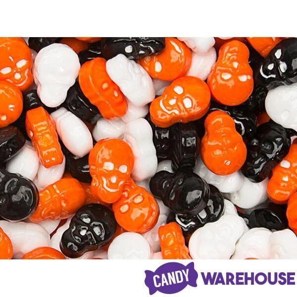 Orange, Black & White Candy Skulls: 5LB Bag - Image 3