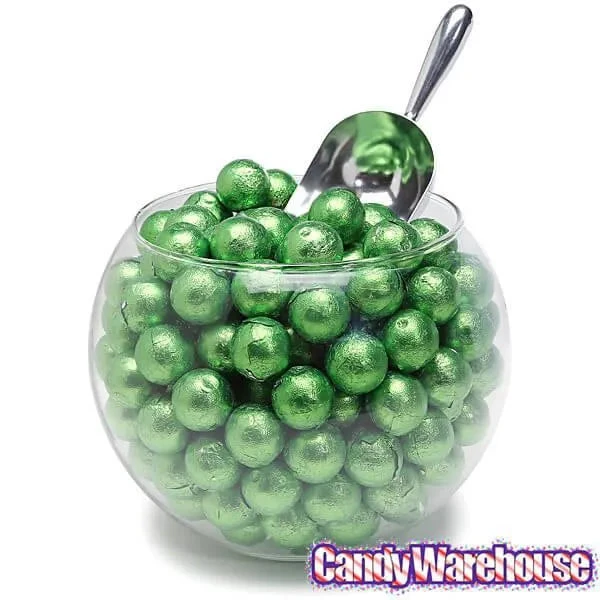 Palmer Foiled Caramel Filled Chocolate Candy Balls - Kiwi Green: 5LB Bag - Image 2