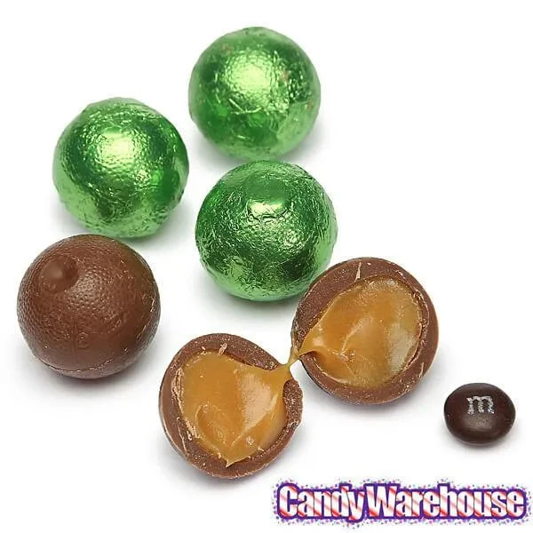 Palmer Foiled Caramel Filled Chocolate Candy Balls - Kiwi Green: 5LB Bag - Image 3