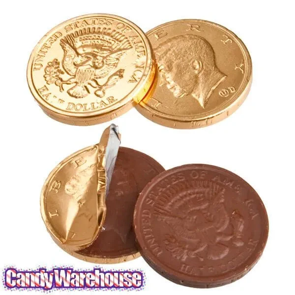 Palmer Foiled Chocolate Half Dollars Candy Coins: 4LB Bag - Image 2