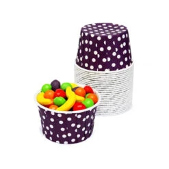 Paper 4-Ounce Candy Cups - Purple Polka Dots: 25-Piece Pack