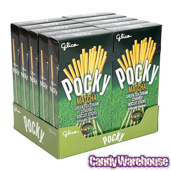 Pocky - Green Tea Cream Covered Biscuit Sticks Packs: 10-Piece Box - Image 3