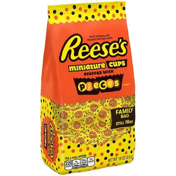 Reese's Peanut Butter Cups Miniatures Stuffed With Reese's Pieces: 18-Ounce Bag - Image 3