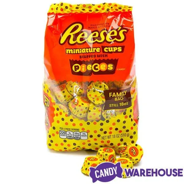 Reese's Peanut Butter Cups Miniatures Stuffed With Reese's Pieces: 18-Ounce Bag - Image 4