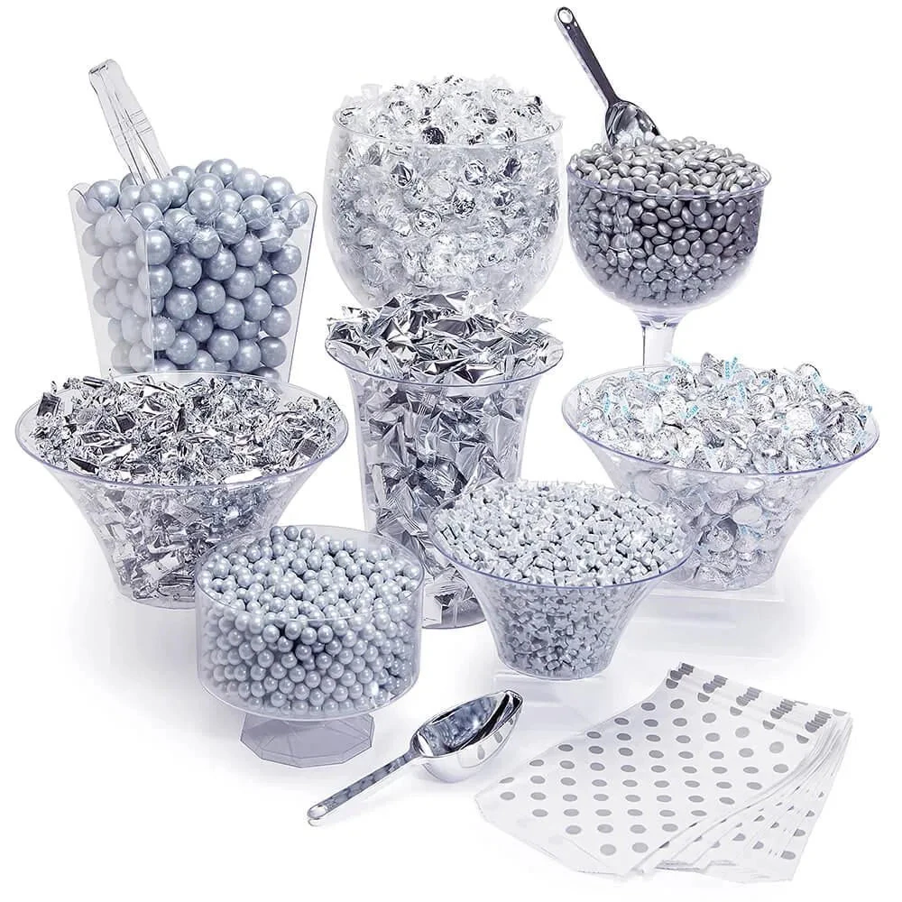Silver Premium Candy Buffet Kit: 25 To 50 Guests