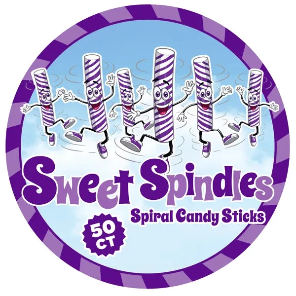 Sweet Spindles Mini Hard Candy Sticks - Grape: 50-Piece Jar - Image 4