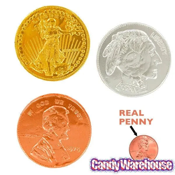 Thompson Foiled Extra Large Milk Chocolate Coins: 72-Piece Tub - Image 4