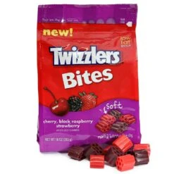 Twizzlers Licorice Bites - Cherry, Black Raspberry And Strawberry: 10-Ounce Bag