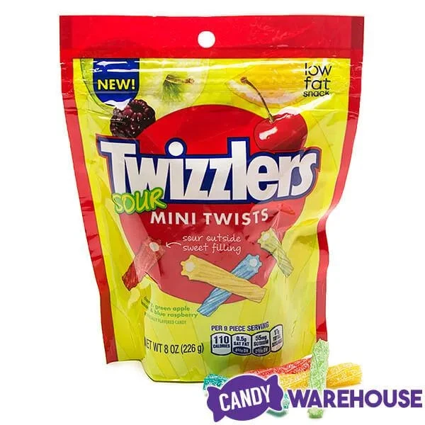 Twizzlers Sour Mini Twists Licorice Candy: 8-Ounce Bag - Image 4