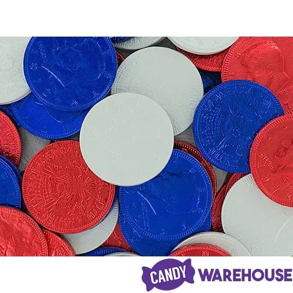 USA Patriotic Foiled Milk Chocolate Coins: 1LB Bag - Image 2
