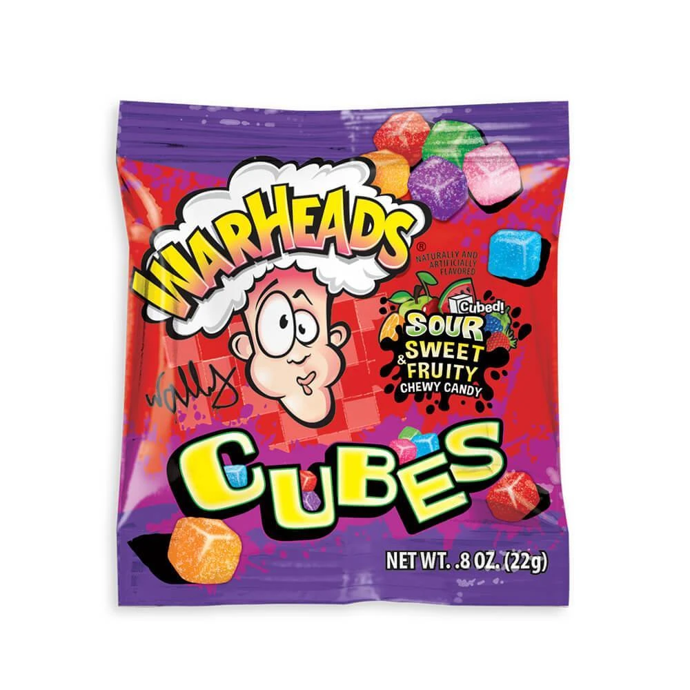 WarHeads Sour Chewy Cubes Candy Packs: 42-Piece Box