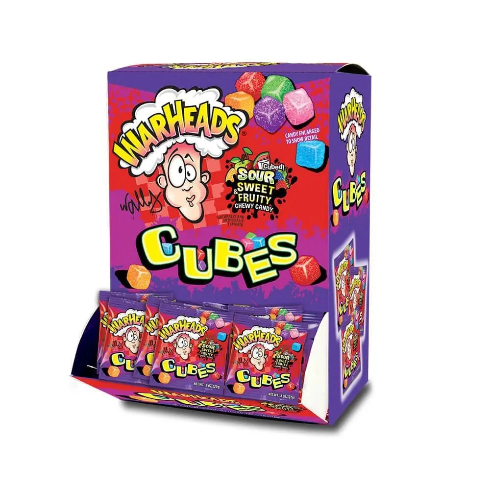 WarHeads Sour Chewy Cubes Candy Packs: 42-Piece Box - Image 2